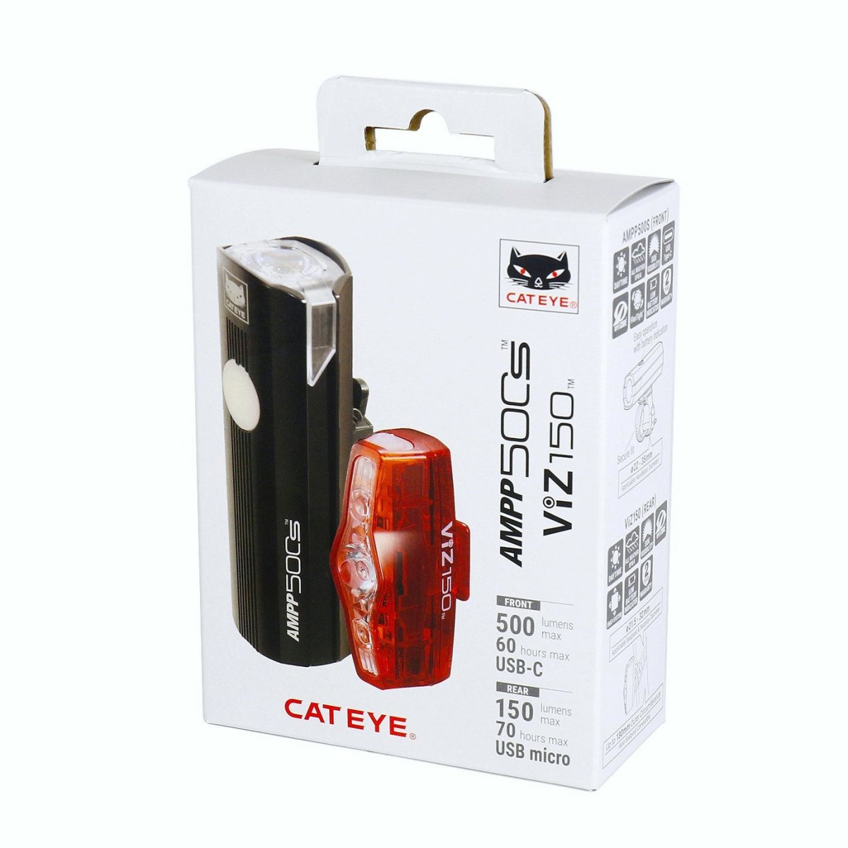 Cateye Ampp500S / Viz150 EL085S/LD800N Combo Light (Rechargeable Type C) | The Bike Affair
