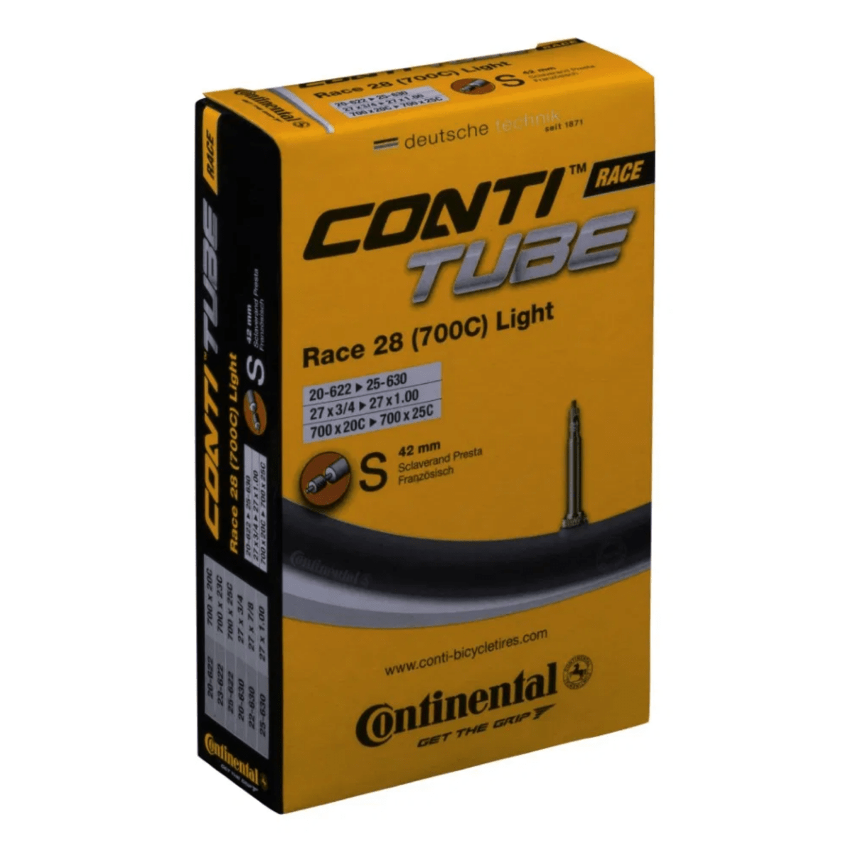 Continental Race 28" 25 - 622 - >32 - 622 Wide Presta 42mm Tube | The Bike Affair