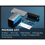 Cycplus A2 Electric Air Pump package list