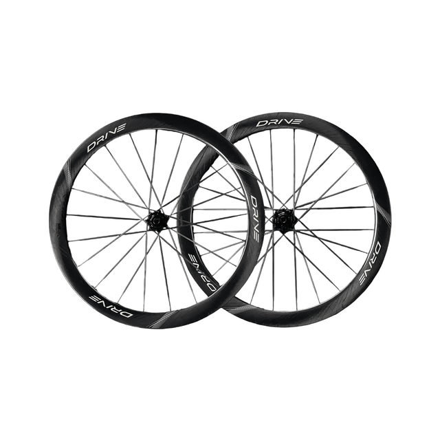Elite Wheels Drive50D II Carbon Tubeless Ready Disc Brake Wheelset - Shimano HG, Black