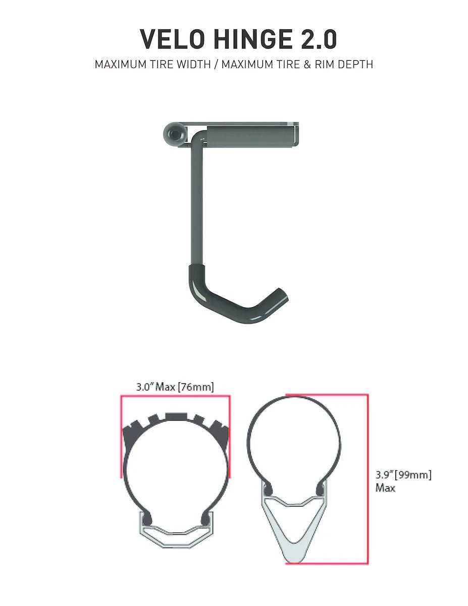Feedback Velo Hinge 2.0 Pivoting Bike Storage Hook | The Bike Affair