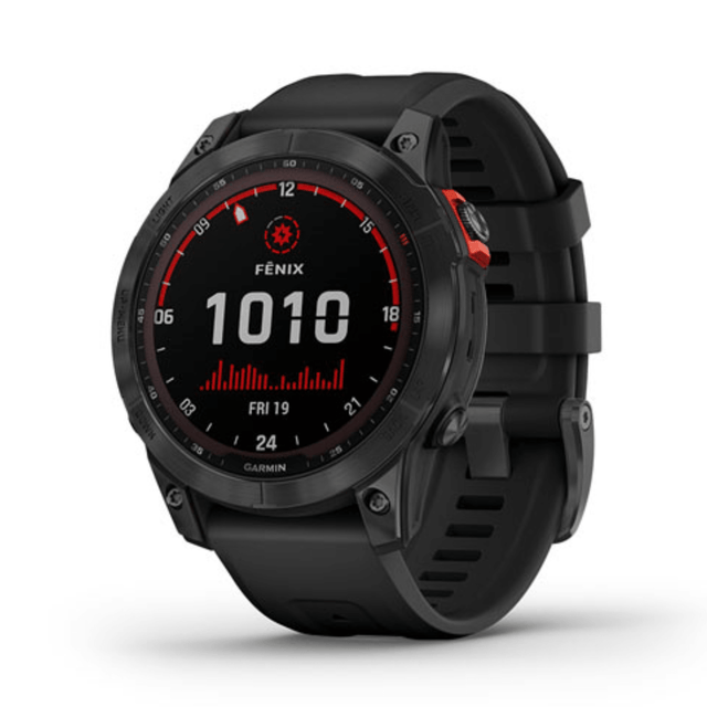 Garmin Fenix 7 Solar Smartwatch, Slate Gray with Black Band