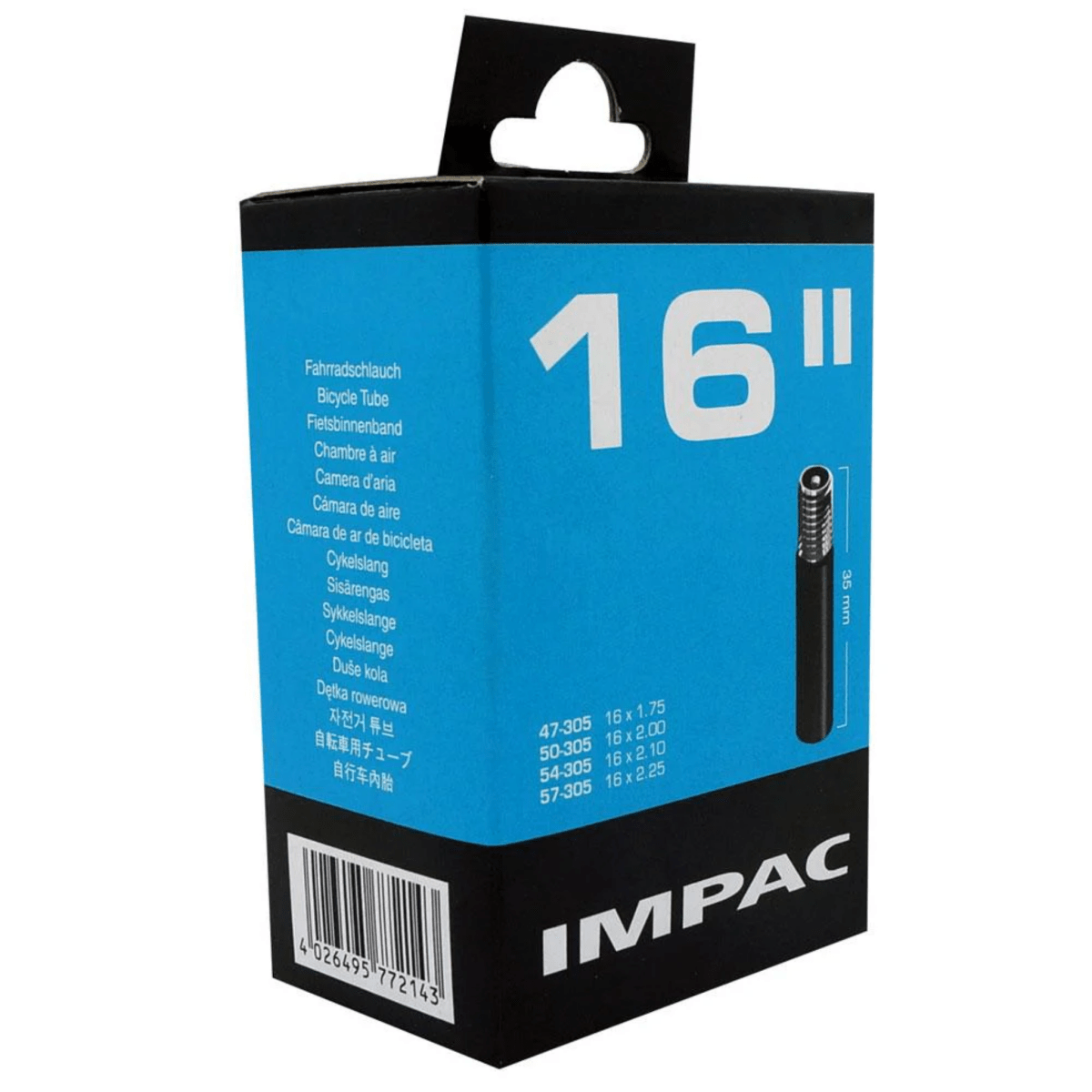 Impac AV 16 Schrader Valve Tube | The Bike Affair