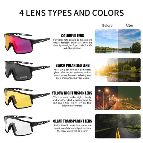 Kapvoe KE9022 Multi - Lens Sports Sunglasses | The Bike Affair
