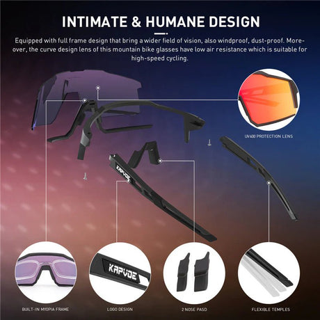Kapvoe KE9022 Multi - Lens Sports Sunglasses | The Bike Affair