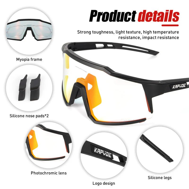 Kapvoe Revo KE9022 Photochromic Sunglasses | The Bike Affair