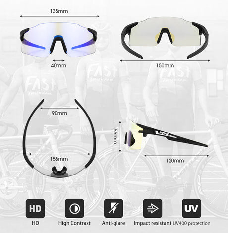 Kapvoe Revo X27 Rimless Photochromic Sunglasses | The Bike Affair