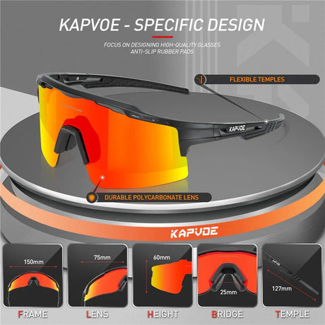 Kapvoe X75 Half Frame Sport Sunglasses | The Bike Affair