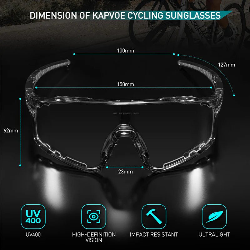 Kapvoe X76 Anti - Fog Photochromic Sunglasses | The Bike Affair