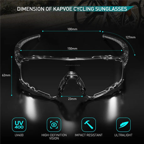 Kapvoe X76 Anti - Fog Photochromic Sunglasses | The Bike Affair