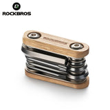Rockbros Titanium-Plated 8-in-1 Wood Handle Multi Tool | The Bike Affair