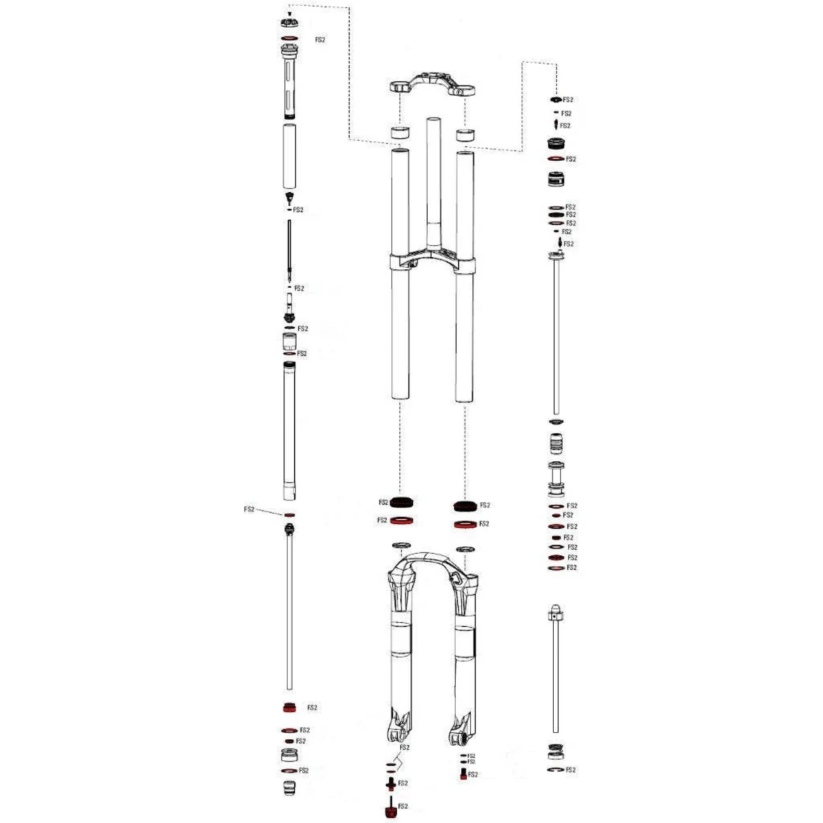 RockShox Boxxer World Cup Charger Damper Upgraded B1 Fork Service Kit Full | The Bike Affair