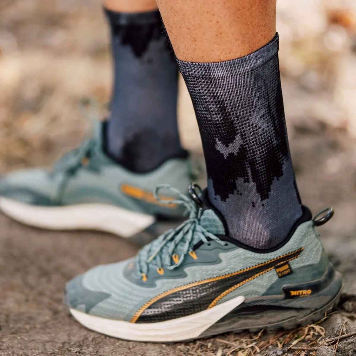 Sox Black Gravel Minimalist Crew Socks | The Bike Affair