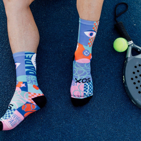 Sox Blocks Pink Padel Crew Socks | The Bike Affair
