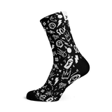 Sox Doodle Black Casual Crew Socks | The Bike Affair