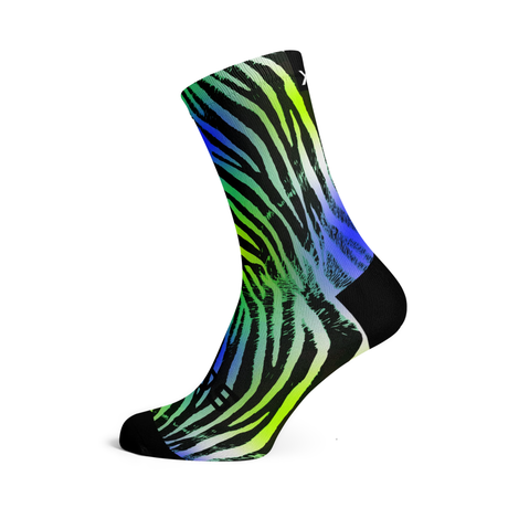 Sox Electric Zebra Green Casual Crew Socks | The Bike Affair