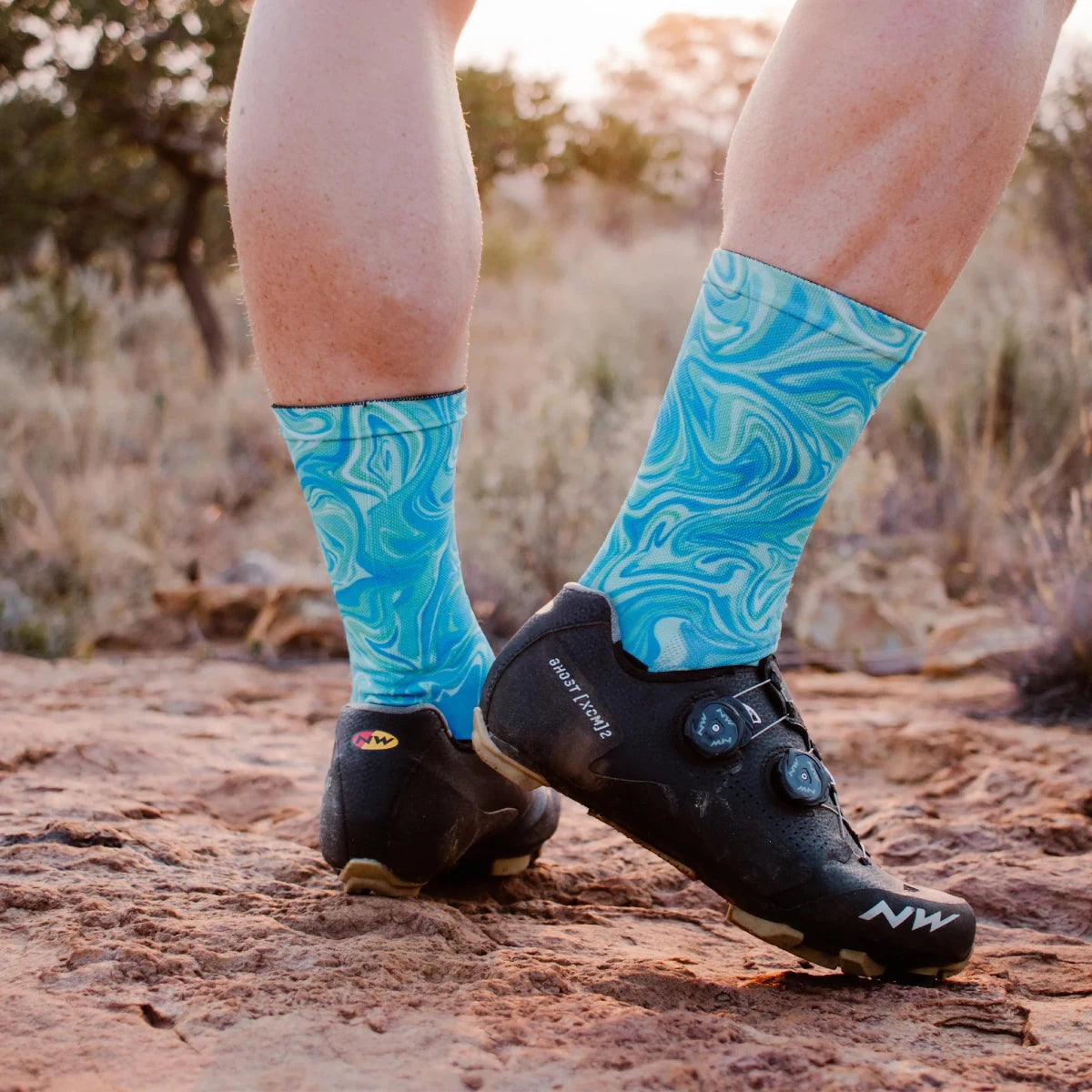 Sox Marble Blue Casual Crew Socks | The Bike Affair