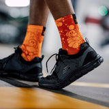 Sox Neon Slide Orange Casual Crew Socks | The Bike Affair