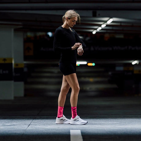 Sox Neon Slide Pink Casual Crew Socks | The Bike Affair
