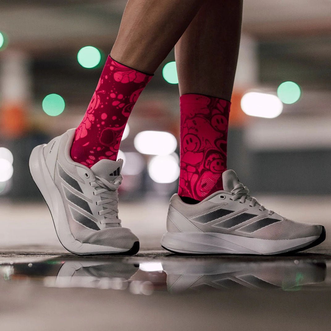 Sox Neon Slide Pink Casual Crew Socks | The Bike Affair