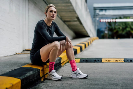 Sox Neon Slide Pink Casual Crew Socks | The Bike Affair