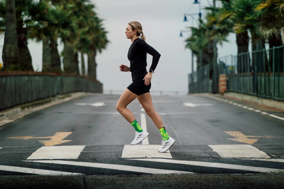 Sox Neon Slide Yellow Casual Crew Socks | The Bike Affair