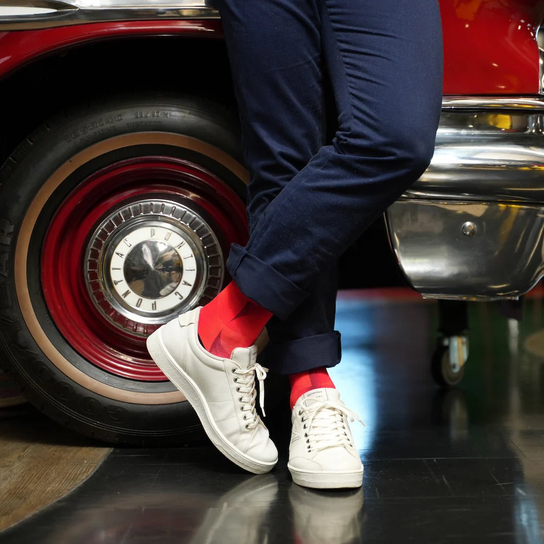 Sox Solid Red Casual Crew Socks | The Bike Affair