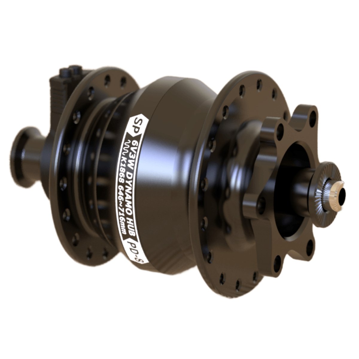 SP Dynamo PD-8 36H, Black Front Dynamo Hub | The Bike Affair