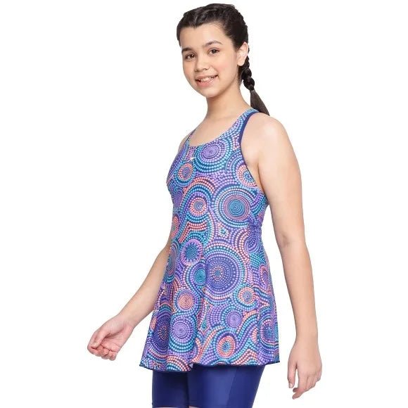Speedo Junglepetal Allover Printed with Boyleg Girl's Swimdress | The Bike Affair