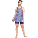 Speedo Junglepetal Allover Printed with Boyleg Girl's Swimdress | The Bike Affair