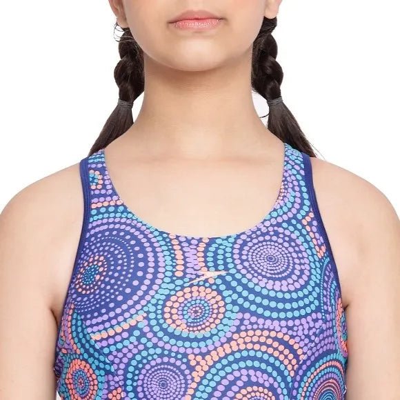Speedo Junglepetal Allover Printed with Boyleg Girl's Swimdress | The Bike Affair