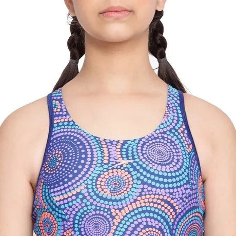 Speedo Junglepetal Allover Printed with Boyleg Girl's Swimdress | The Bike Affair