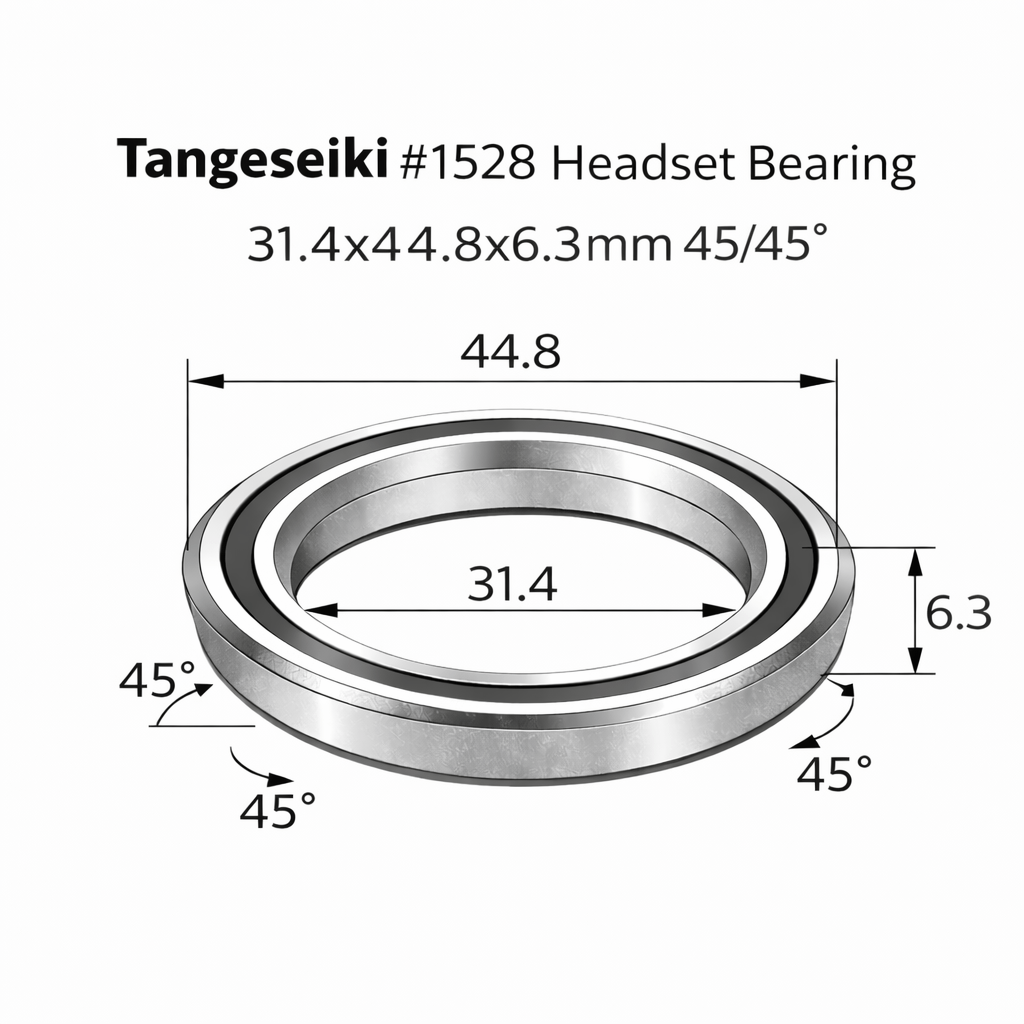 Tangeseiki 1528 Headset Bearing 31.4x44.8x6.3 mm 45/45° | The Bike Affair