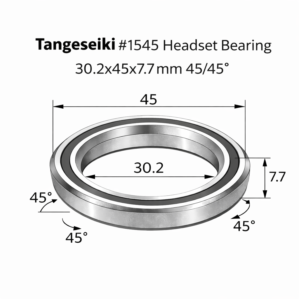 Tangeseiki 1545 Headset Bearing 30.2x45x7.7 mm 45/45° | The Bike Affair
