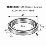 Tangeseiki 1545 Headset Bearing 30.2x45x7.7 mm 45/45° | The Bike Affair