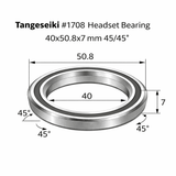 Tangeseiki 1708 Headset Bearing 40x50.8x7 mm 45/45° | The Bike Affair