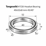Tangeseiki 1728 Headset Bearing 40x52x8 mm 45/45° | The Bike Affair