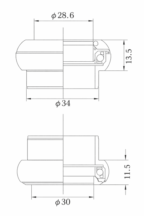 Tangeseiki Technoglide J2 Zero - Stack Threadless Headset 1", EC32/EC32 | The Bike Affair