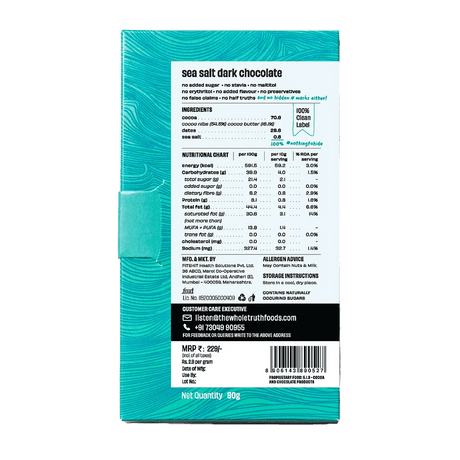 The Whole Truth Dark Chocolate Bars Sweetened with Dates | The Bike Affair