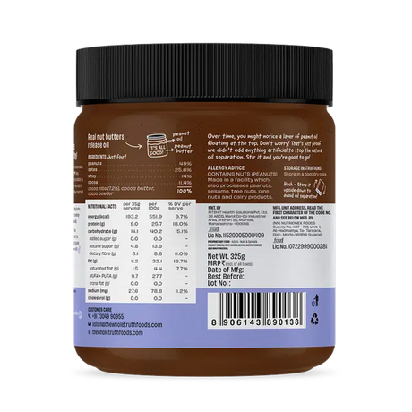 The Whole Truth Dark Chocolate Protein Peanut Butter 325g | The Bike Affair