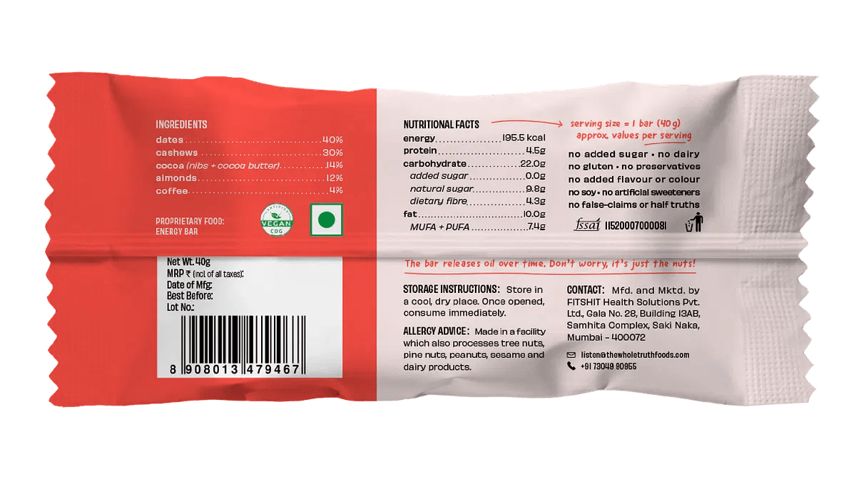 The Whole Truth Energy Bars | The Bike Affair