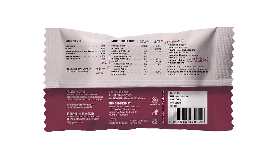 The Whole Truth Protein Bars | The Bike Affair