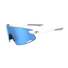Tifosi Vogel XC Sport Sunglasses, Satin Clear/Smoke Tint with Sky Blue Mirror