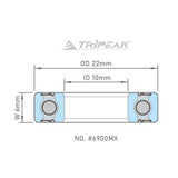 Tripeak 6900 Full Steel Ball Bearing Max Series 10X22X6mm | The Bike Affair