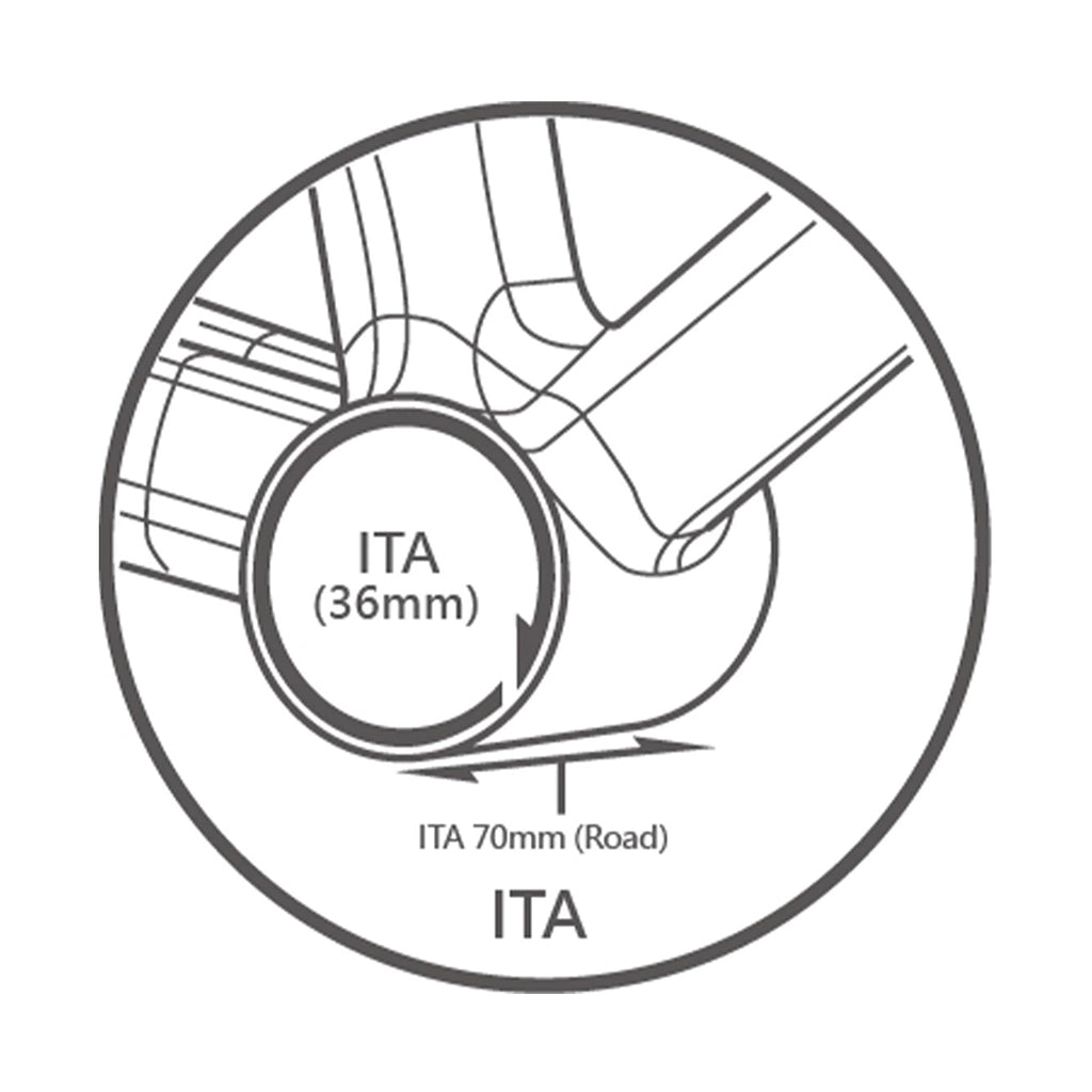 Tripeak ITA Threaded Bottom Bracket Ceramic 3 - in - 1 Shimano/SRAM/Rotor - Road (70mm) | The Bike Affair