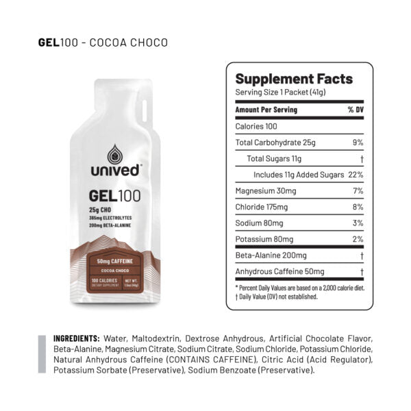 Unived Gel 100 (Box of 6 Packets) | The Bike Affair