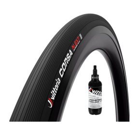 Vittoria Corsa N.ext Tubeless Tyre (700x28) Twin Pack + Universal Sealant | The Bike Affair