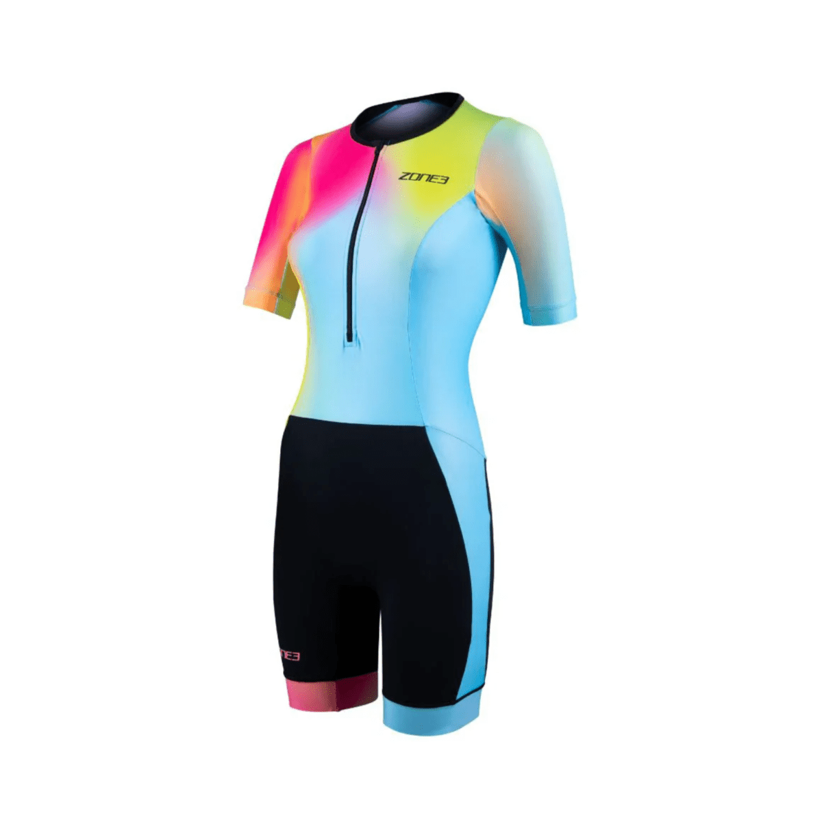 Zone3 Activate+ Women's Short Sleeve Trisuit Neon/Black | The Bike Affair