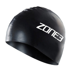 Zone3 Silicone Swim Cap, Black
