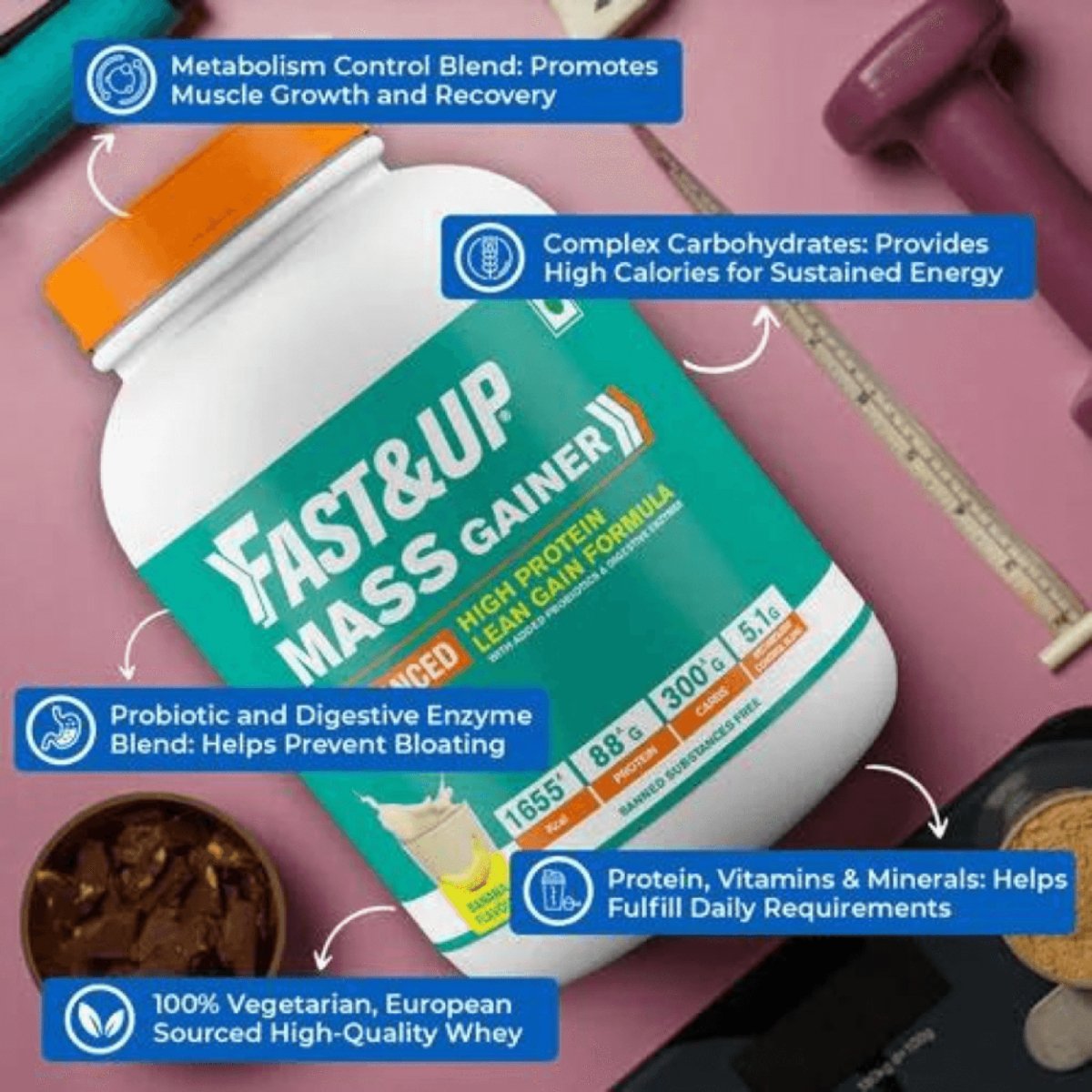 Fast&Up High Protein Mass Gainer | The Bike Affair